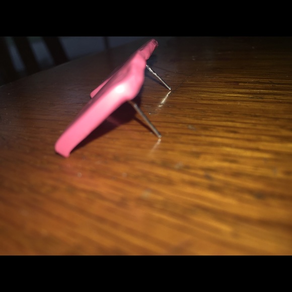 Peach Square Studs - Picture 3 of 3